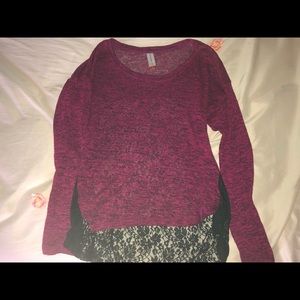 Sweater with lace back